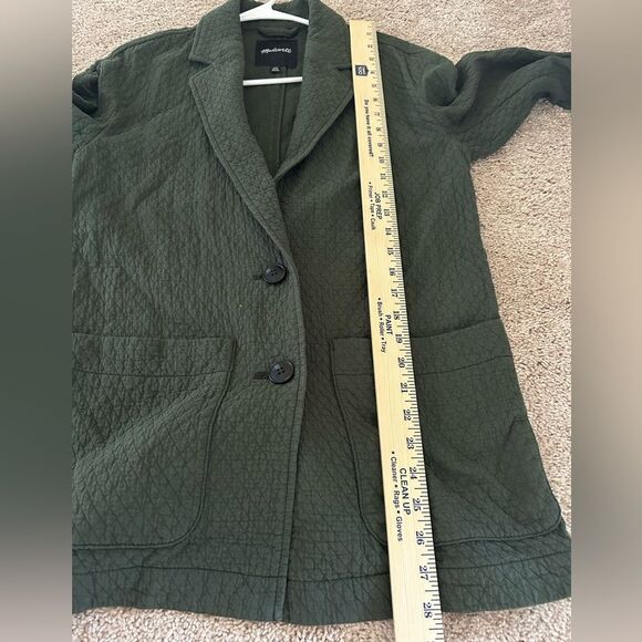 Madewell Green Diamond Jacquard Shaw Blazer Jacket Size XXS Preppy Chic Winter - Picture 6 of 11